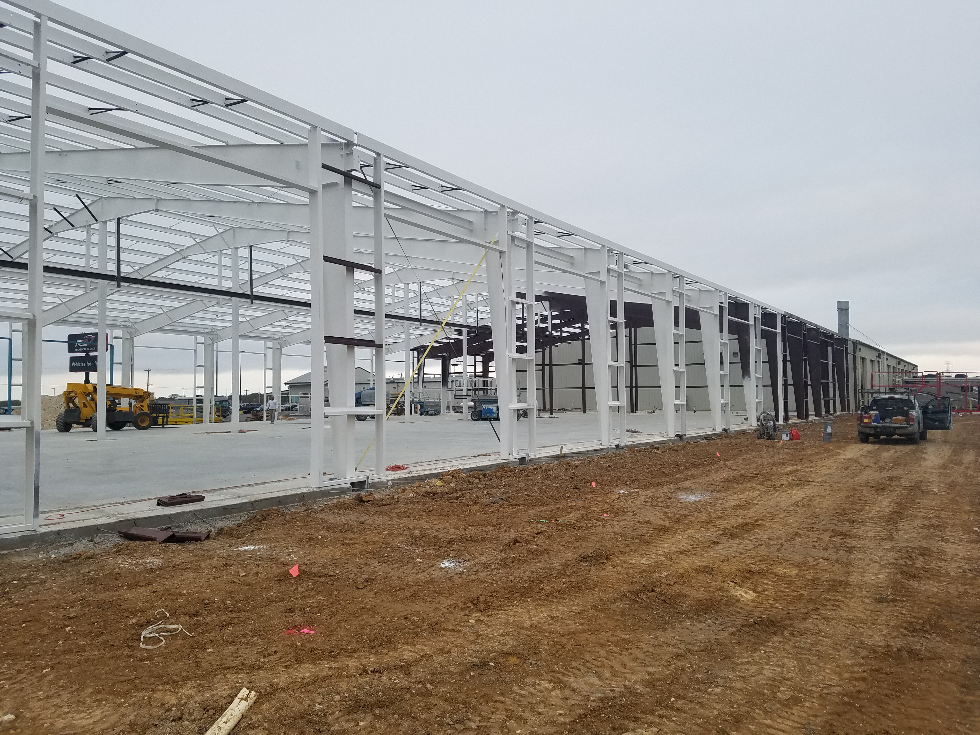 Side view of the RV facility frame in Alvarado, Texas