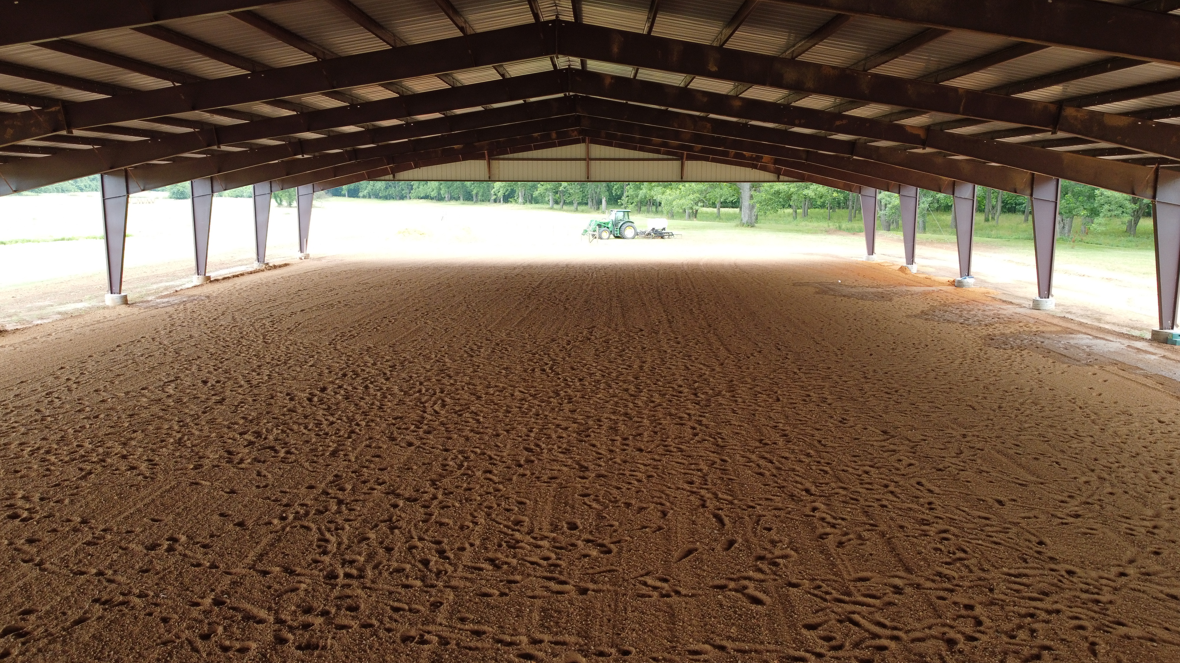 Wide interior view of the horse arena in Texarkana, Texas